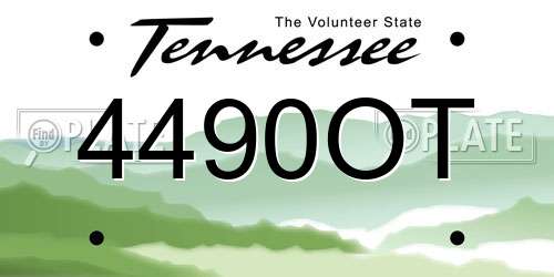 4490OT Tennessee License Plate