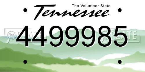 4499985 Tennessee License Plate