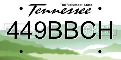 449BBCH Tennessee License Plate