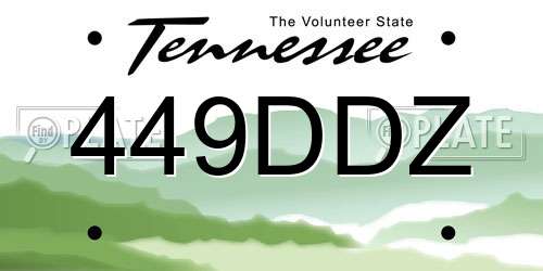 449DDZ Tennessee License Plate