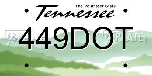 449DOT Tennessee License Plate