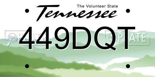 449DQT Tennessee License Plate