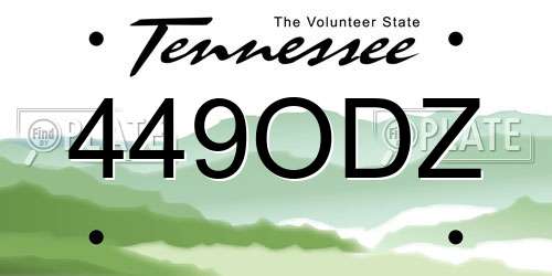 449ODZ Tennessee License Plate