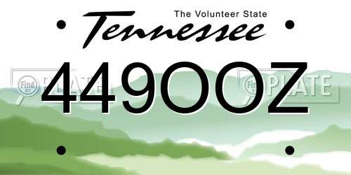 449OOZ Tennessee License Plate
