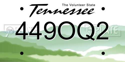 449OQ2 Tennessee License Plate