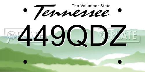 449QDZ Tennessee License Plate