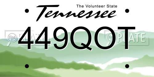 449QOT Tennessee License Plate