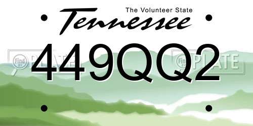 449QQ2 Tennessee License Plate