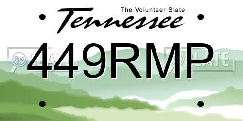 449RMP Tennessee License Plate