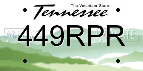 449RPR Tennessee License Plate