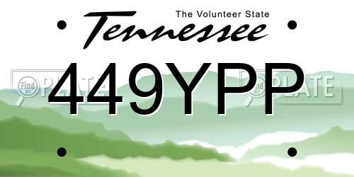 449YPP Tennessee License Plate