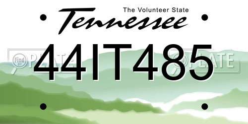 44IT485 Tennessee License Plate