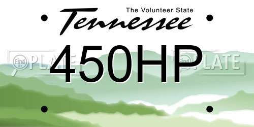 450HP Tennessee License Plate