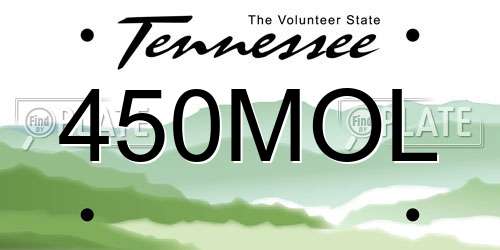450MOL Tennessee License Plate