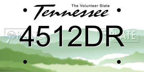 4512DR Tennessee License Plate