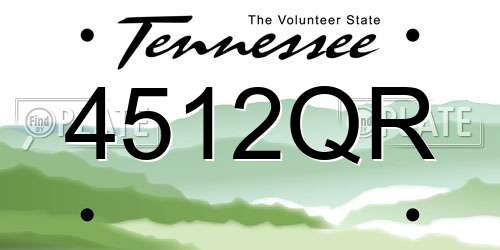 4512QR Tennessee License Plate