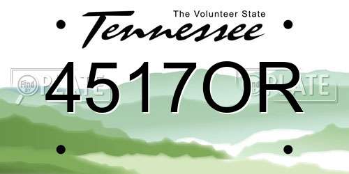 4517OR Tennessee License Plate