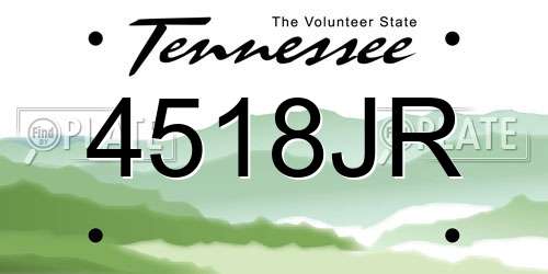 4518JR Tennessee License Plate