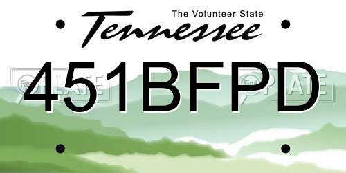451BFPD Tennessee License Plate