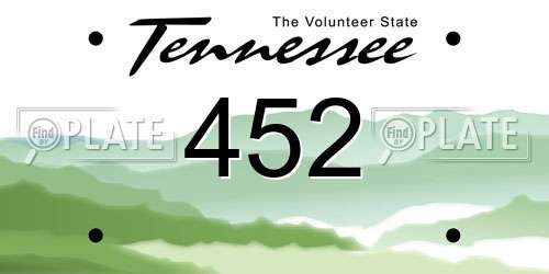 452 Tennessee License Plate