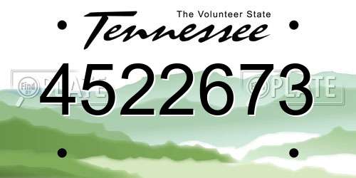 4522673 Tennessee License Plate
