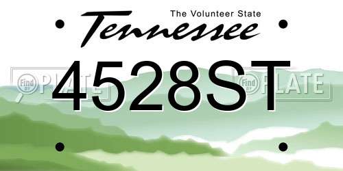 4528ST Tennessee License Plate