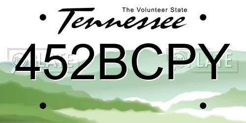 452BCPY Tennessee License Plate