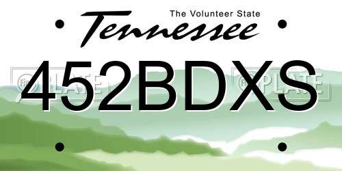 452BDXS Tennessee License Plate