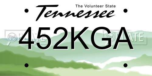 452KGA Tennessee License Plate