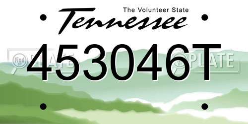 453046T Tennessee License Plate