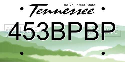 453BPBP Tennessee License Plate