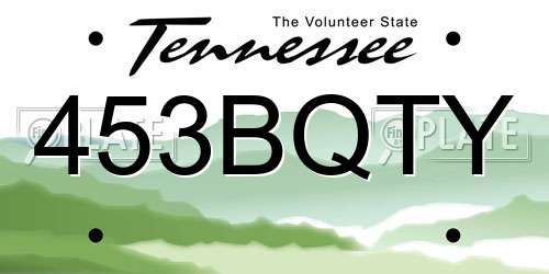 453BQTY Tennessee License Plate