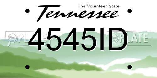 4545ID Tennessee License Plate