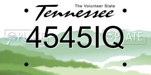 4545IQ Tennessee License Plate