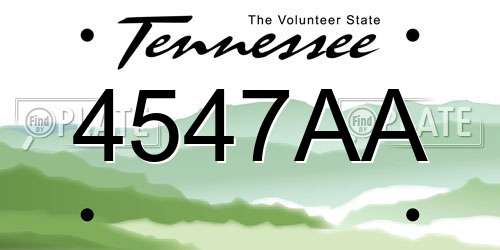 4547AA Tennessee License Plate