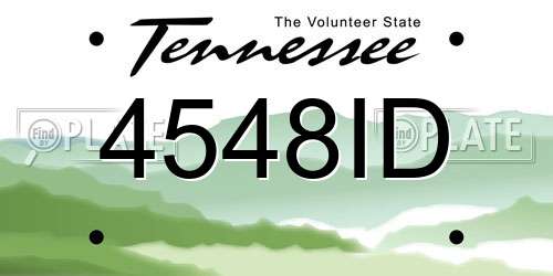 4548ID Tennessee License Plate