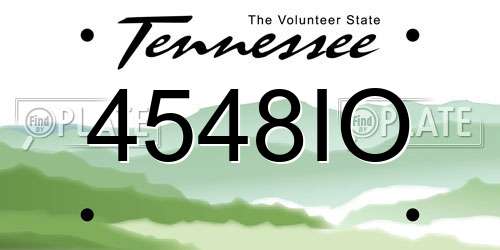 4548IO Tennessee License Plate