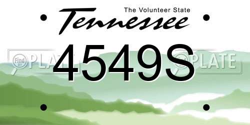 4549S Tennessee License Plate