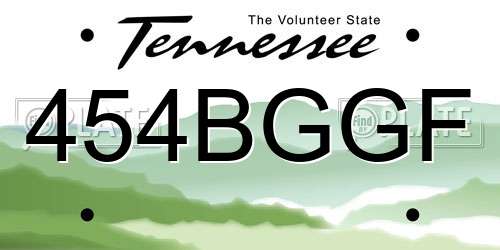 454BGGF Tennessee License Plate
