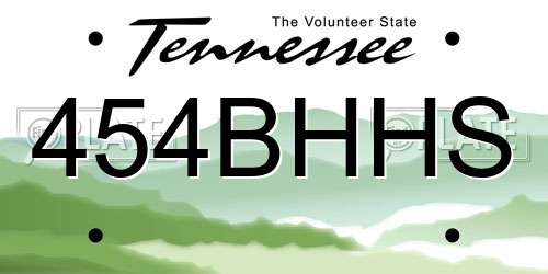 454BHHS Tennessee License Plate
