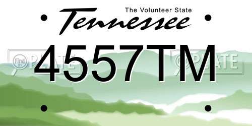 4557TM Tennessee License Plate
