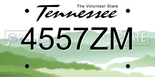 4557ZM Tennessee License Plate