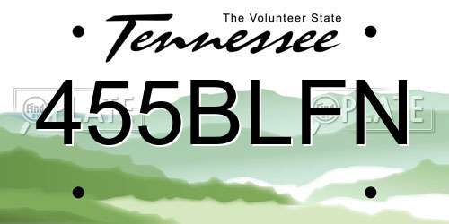 455BLFN Tennessee License Plate
