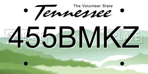 455BMKZ Tennessee License Plate