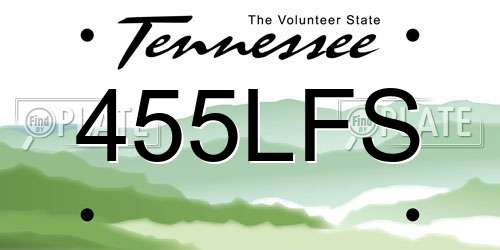 455LFS Tennessee License Plate