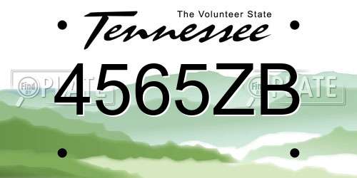 4565ZB Tennessee License Plate