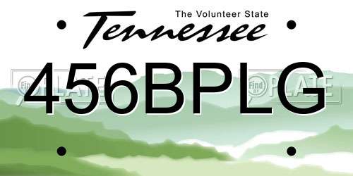 456BPLG Tennessee License Plate