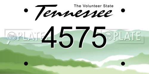 4575 Tennessee License Plate