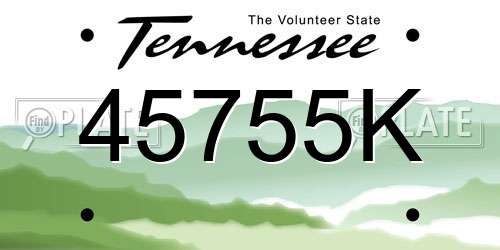 45755K Tennessee License Plate