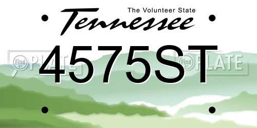4575ST Tennessee License Plate